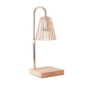 Lampe de table moderne avec abat-jour en cristal brun et base en bois, avec LED E26 3500K lumière blanc chaud, grande taille pour la décoration de la chambre - Product Image 1