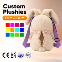 Sac à dos en fourrure de haute qualité, violet, peluche, mignon, avec breloque animale, dessin animé, taille personnalisée, unisexe