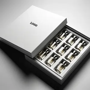 Bouteille d'huiles essentielles de parfum blanc de marque de luxe personnalisée Emballage de boîte de support d'insertion de flacon avec le logo de petite entreprise