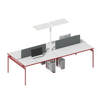Poste de travail de bureau en cubicle, mobilier de bureau moderne pour 4 personnes, cloisonnée, multi-personnes pour le lieu de travail