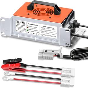Cargador de Batería LiFePO4 de 29.2V 45A, Impermeable IP65, Activación de Batería a 0V para Montacargas, Cargador de Batería de Litio LifePO4 de 24V 25.6V - Product Image 1
