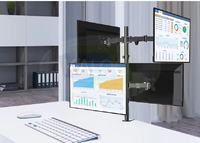 MT624 Triple Quad Monitor Stand pour écran 15-27 pouces Heavy Duty 10kg, 15-27 Full Motion Tilt & Rotate pour Trading/Control Room