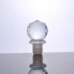 Cabeza de mango grande Cristal Tapón de botella de vidrio sólido Tapón de goma Tapón de botella de whisky