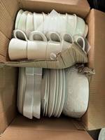 Vaisselle en porcelaine blanche en gros d'usine, style européen, écologique, pour fêtes et restaurants, avec logo personnalisé
