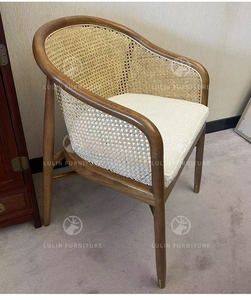 <span class=keywords><strong>Fauteuil</strong></span> en bois massif noir moderne et durable en gros, chaise <span class=keywords><strong>de</strong></span> salle à manger avec dossier en rotin naturel pour la maison, les restaurants et les villas - Product Image 5