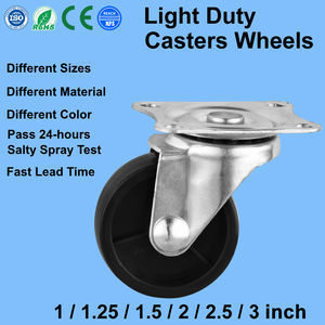 Rueda Giratoria CMCL de 8 mm con Fijación por Tornillo, sin Rodamiento, 40 mm, 1.5 Pulgadas, 2 Pulgadas, Polipropileno, Universal, para Carros, Separadores de Alambre - Product Image 1