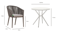 (E7083R + E9926) Table d'extérieur et ensemble de chaises de salle à manger en métal pour café de balcon