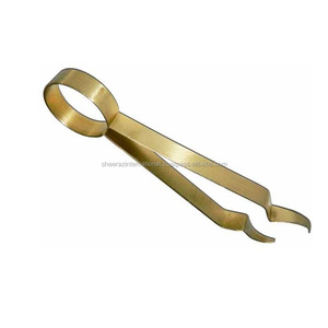 Quality Stainless Steel Kitchenware with Long Handle Gold Plated Metal Tongs Unique Style Serving for Salad <b>Fruit</b> & <b>Vegetables</b> - Product Image 1