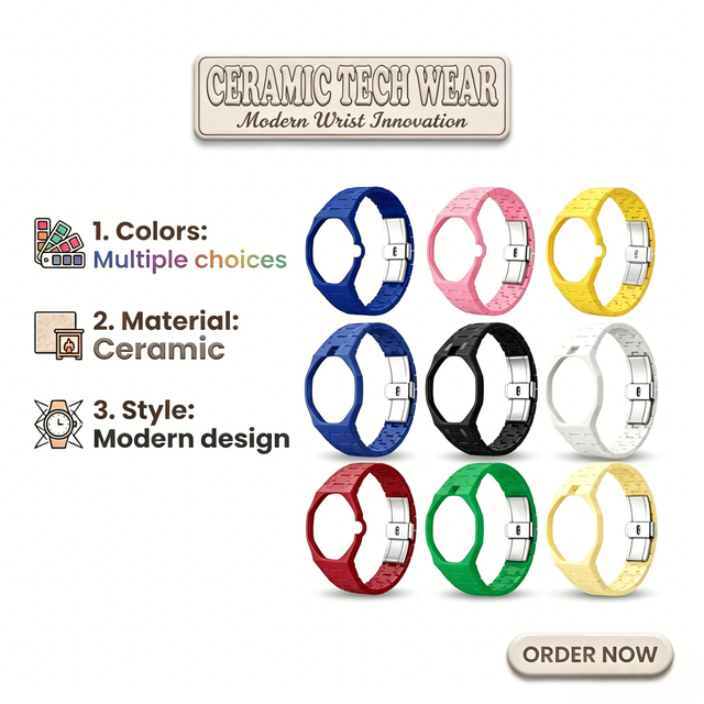 Premium Ceramic Integrated Watch Case and Strap Octagonal Bezel Replacement Band for Watch Modification Mod Kit