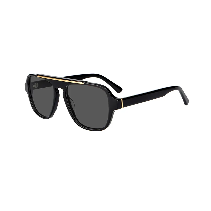 2024 Luxury designer pilot acetate flat top sunglasses men custom brand polarized sunglasses