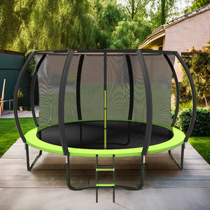 Trampoline rond robuste Zoshine avec support supérieur en fibre <span class=keywords><strong>de</strong></span> verre, filet <span class=keywords><strong>de</strong></span> sécurité intégré, taille pleine grandeur - Product Image 2