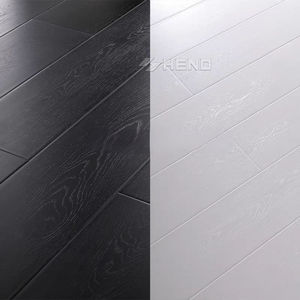 Parquet en chêne massif noir pur et blanc pur pour décoration intérieure professionnelle, installation par système de clic, idéal pour salon - Product Image 3