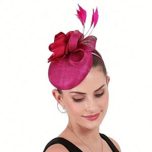 Tocado de Gasa Floral para Novia, Sombrero de Fiesta de Gala Occidental Aristocrático de Alta Gama, Diadema, Sombreros y Fascinadores para Mujer - Product Image 2