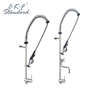 Robinet pulvérisateur mural <span class=keywords><strong>professionnel</strong></span> industriel à double poignée avec <span class=keywords><strong>douchette</strong></span> extractible pour <span class=keywords><strong>évier</strong></span> de cuisine, restaurant et bar - Product Image 1