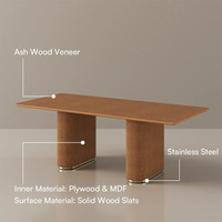 Ensemble table et chaises de café en bois de style moderne et simple pour salle à manger, restaurant, hôtel ou salon de thé, réception, salon