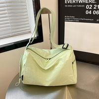 Sac bandoulière et épaule portable DICHOS style Ins, en nylon, fermeture éclair, forme boulette, couleur unie, pour usage quotidien et voyage