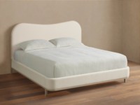 Lit de Luxe Moderne en Bois Massif, Modèle Designer Danny, Lit Capitonnée Camelback pour Chambre Parentale, Ensemble de Meubles de Luxe