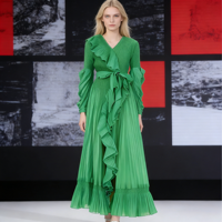 Robe longue plissée asymétrique de style vintage Miyake 2026 pour femme, haute qualité, pour soirée, taille décontractée
