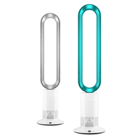 Ventilador sin Aspas de Diseño Elegante TP-12, de Plástico, con Pantalla LCD Táctil y Control Remoto, 10 Velocidades, Oscilante, Ideal para Regalo de Casa Nueva, Gran Venta