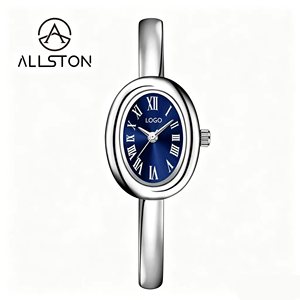 Montre-bracelet Allston de luxe pour femme, style sport <span class=keywords><strong>et</strong></span> mode, vintage antique, ovale, à <span class=keywords><strong>manchette</strong></span> ouverte, en or, à quartz, avec échelle simple à chiffres romains - Product Image 4