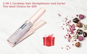 Plancha de Pelo Inalámbrica Portátil Mini, Recargable por USB, para Mujer, Rizador y Plancha de Pelo de Viaje - Product Image 4