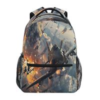 Mochila de poliéster personalizada al por mayor con logo, estampados de animales, 20-36L, gran capacidad, para estudiantes, duradera, con cremallera de moda