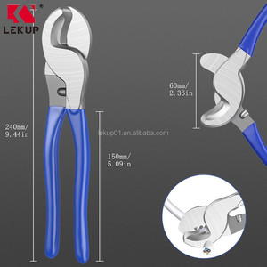 Pince coupante multifonction en acier pour électricien, bleue, 10 pouces, à levier élevé, robuste, pour câbles et fils - Product Image 2