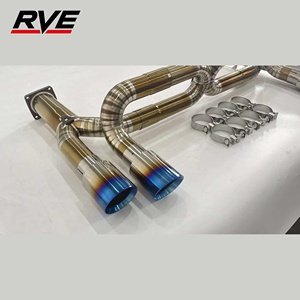 Échappement arrière en titane RVE OEM pour Porsche 992 RS 4.0 2017-2023, finition polie miroir, 1,2 mm, bleu brûlé, ajustement parfait à 100 % - Product Image 3