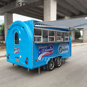 รถตักไอศกรีมสุนัขร้อนกลางแจ้งรถเทรลเลอร์เคลื่อนที่ได้รถพ่วงขายอาหารในครัวมีอุปกรณ์ครบครันพร้อมห้องครัวเต็มรูปแบบ - Product Image 2
