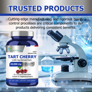 Cápsulas de Extracto de Cereza de Etiqueta Privada, Fórmula de Alta Absorción Derivada de 20000mg de Fruta Orgánica, Apoyo para Articulaciones y Músculos - Product Image 4