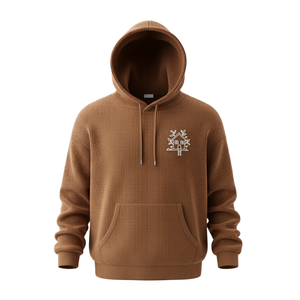 Bulk OEM Winter Yellow Embroidered Knitted Hoodie Unisex Drawstring Kangaroo <b>Pocket</b> Bangladesh Factory Private Label - Product Image 6