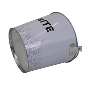 Cubo de Hielo de Metal Galvanizado Gris Claro con Logotipo Personalizado, con Asa Abatible, para Enfriar Bebidas, para Promoción de Marca - Product Image 2