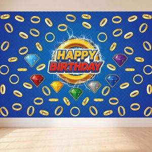 Fondo fotográfico <span class=keywords><strong>de</strong></span> feliz cumpleaños, telón <span class=keywords><strong>de</strong></span> fondo azul con diseño <span class=keywords><strong>de</strong></span> <span class=keywords><strong>Sonic</strong></span> y diamantes, decoración para fiesta <span class=keywords><strong>de</strong></span> cumpleaños, personalizable - Product Image 6