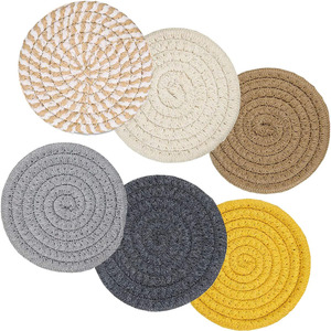 Juego de Posavasos Minimalistas de Algodón Tejido a Mano para Decoración de Sala de Estar, Protección de Mesa, Posavasos Tejidos para Tazas y Mesa de Café - Product Image 5