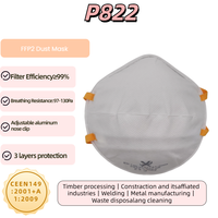 Masque respiratoire jetable FFP2 certifié EN149 norme européenne, tissu non tissé 3 couches, pince-nez réglable, anti-poussière
