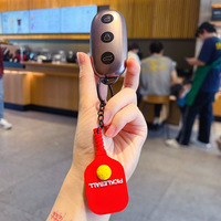 Porte-clés personnalisé en PVC 3D pour pickleball, mini raquette et balle, idéal pour les cadeaux promotionnels et d'entreprise