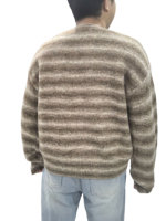 Pull en maille dégradé personnalisé pour hommes, 470 GSM, épais, doux et chaud, effet ombré, pour l'hiver, vente en gros