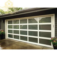 9x8 9x7 16x7 américain sectionnel aérien pleine vue aluminium panneau de verre trempé porte de garage alliage aluminium verre porte de garage