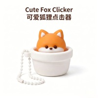 Jouet anti-stress clicker en forme de renard imprimé en 3D, porte-clés, en PLA, gadget de décompression créatif et pratique