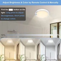 Plafonnier LED rond rechargeable de 7,5 pouces avec capteur, fonction magnétique, 4000 mAh, lumière LED à intensité variable
