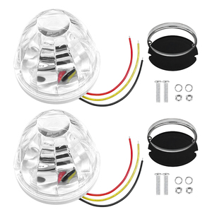 ไฟ LED แสดงสถานะ 2 ชิ้น 12V 24V รูปทรงแตงโม สีขาว กระพริบ สำหรับรถบรรทุก รถพ่วง ไฟเลี้ยวข้างทรงกลม - Product Image 4