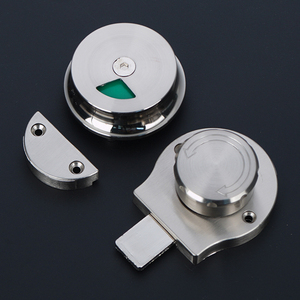 Serrure de porte de toilettes en acier inoxydable universelle avec indicateur d'occupation rouge-vert - Product Image 2