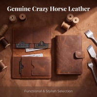 Cartera de Cuero Genuino para Hombre, Estilo Vintage, con Múltiples Ranuras para Tarjetas, para Viajes de Negocios, con Espacio para Pasaporte