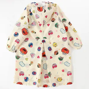 High Quality Poncho Cartoon Pattern Kids Waterproof Children Rain Coat With Schoolbag Cover