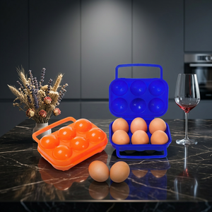 Porta Huevos Portátil Clásico Brillante de Plástico para Exteriores con 6 Compartimentos, Bandeja Rectangular Flexible de PP para Protección de Alimentos - Product Image 3