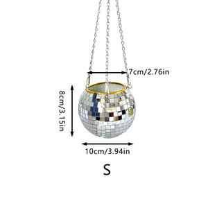 Плантатор для дискотеки, зеркальный плантатор с цепью, вешалка для макраме, подвесной Плантатор, декор для дискотеки, вставной горшок для комнатных растений - Product Image 6