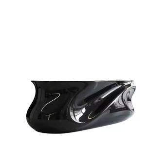 Mostrador de Recepción Negro Impreso en 3D con Diseño Personalizado y Geometría Compleja para Vestíbulos de Oficinas de Lujo - Product Image 6