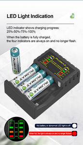 PUJIMAX4スロットAA USBバッテリー充電器NICD2 3 AA充電式バッテリー充電器1.2V AA AAA充電器nimhnicdバッテリー用 - Product Image 3