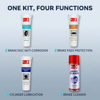 Kit d'entretien complet du système de freinage Kasder, spray nettoyant automobile, pâte lubrifiante pour véhicules, combo anti-grincement pour étriers de frein à disque