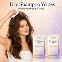 Tisu Sampo Kering 19ml Buatan Pabrik, Volume Instan, Menyerap Minyak, Menyegarkan Kulit Kepala, Tanpa Bilas, Tisu Rambut Kemasan Sachet Individual
